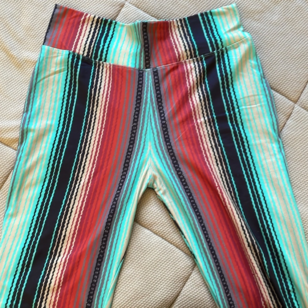 Crazy Train Multicolor Stripe Pull On Stretch Fla… - image 5
